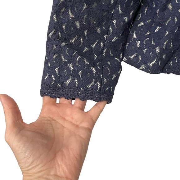 Kay Unger New York Blue Lace 3 Button Blazer Jacket 6 - Picture 4 of 8